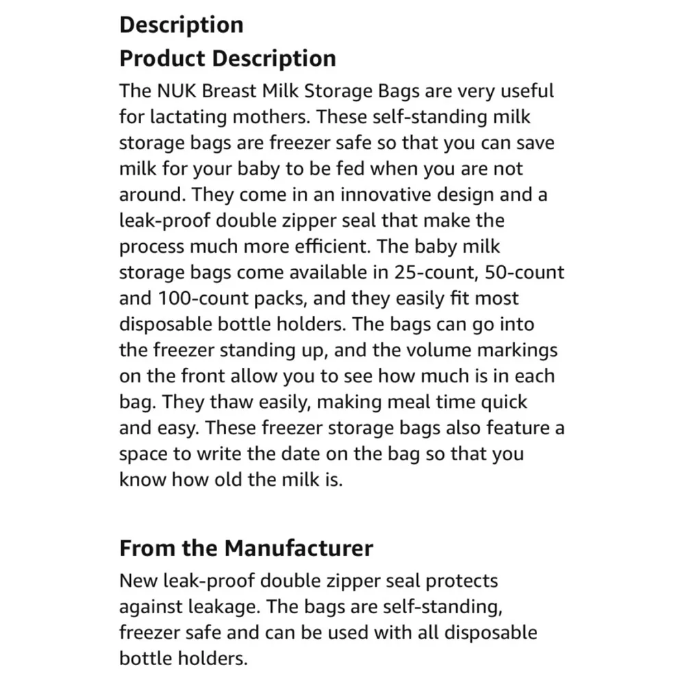 NUK SEAL N GO BAGS